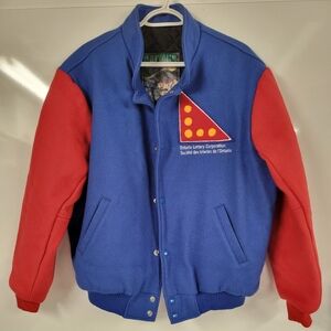 80-90s NWOT Rare Colorblock OLG Ontario Lottery Varsity Collectors Jacket, Large